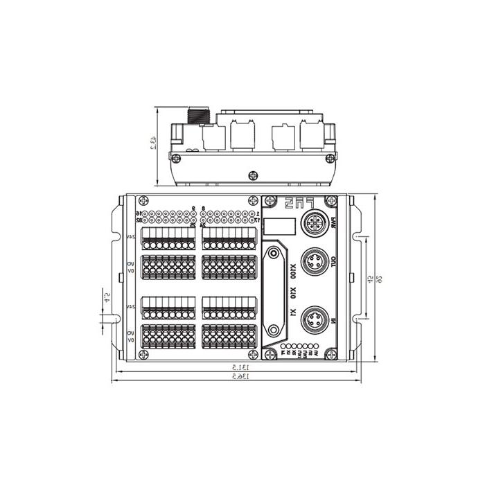 Modbus-RTU protocol, IP20, 32DI/DO adaptive configuration, PNP, terminal, Remote module, 009M53